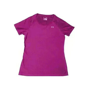Under Armour Heatgear Fitted Alpha T-Shirt Raspberry Pink 1248505 Womens Medium